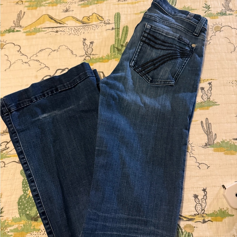 7 For All Mankind Dark Blue Boot Cut Jeans